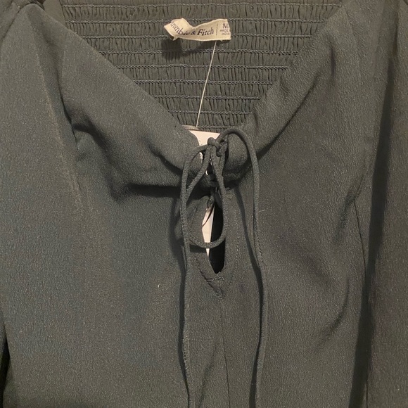 Abercrombie & Fitch Black Smock Long Sleeve Blouse - Picture 2 of 7